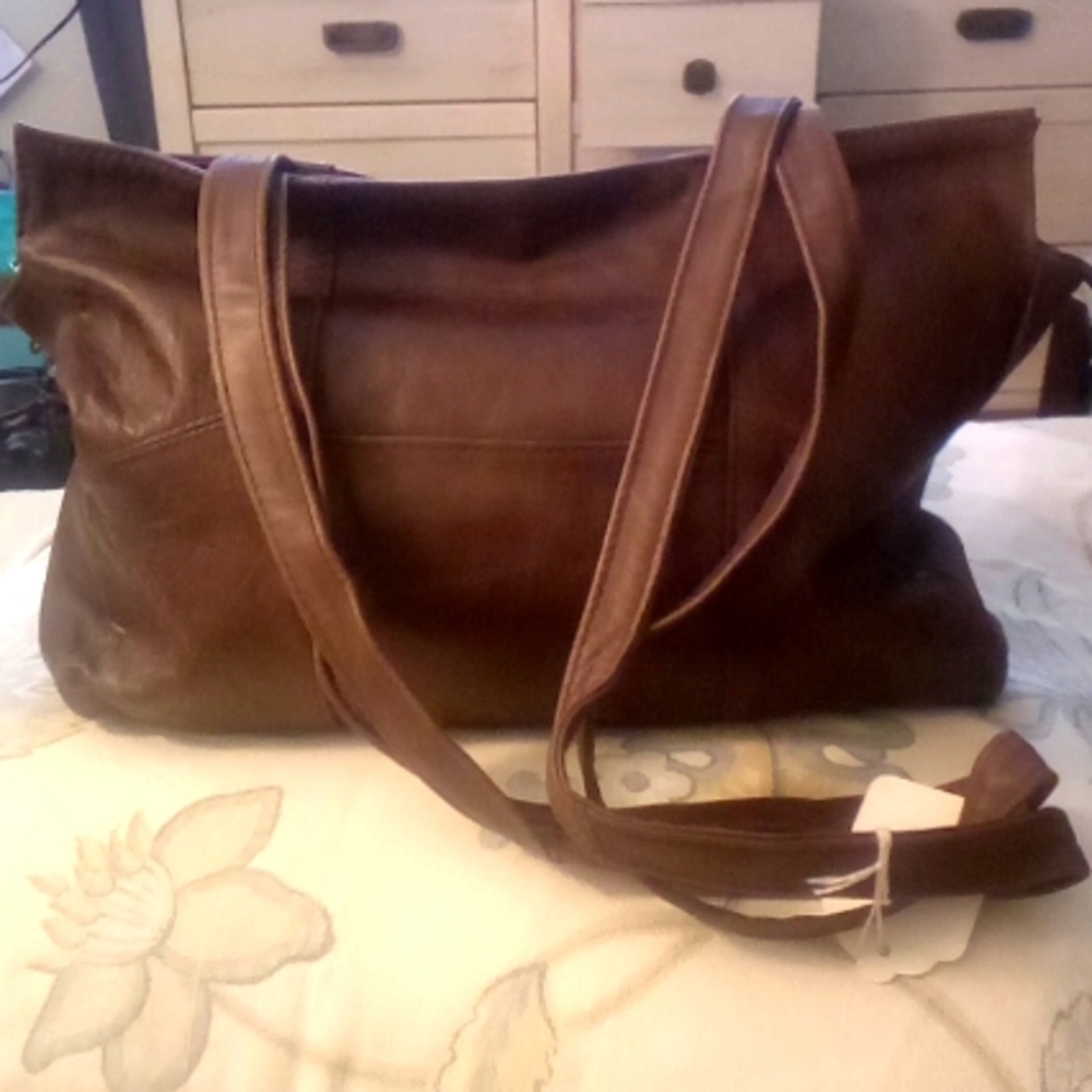 NWT Brown leather tote